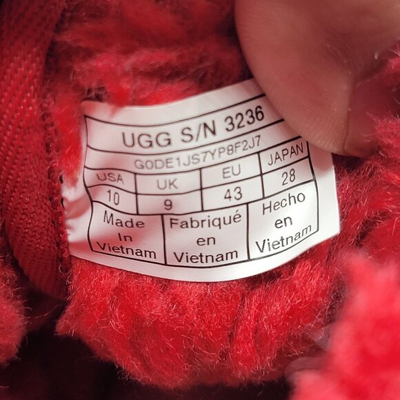 UGG Neumel Mens 10 Red Chukka Boots Lined Warm Casual Outdoors Walking 3236 - Picture 6 of 12